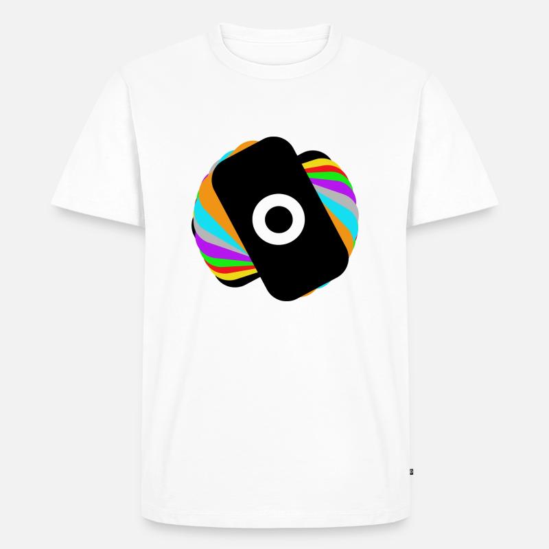Regenbogen-Kreisel - Männer Premium Bio T-Shirt - Weiß