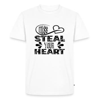 Miss Steal your Heart - Men's Premium Organic T-Shirt - white - Front - Nico (187cm)