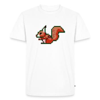 Squirrel Pixel Art Gift Idea - Men's Premium Organic T-Shirt - white - Front - Nico (187cm)