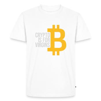 crypto is for virgins - Men's Premium Organic T-Shirt - white - Front - Nico (187cm)