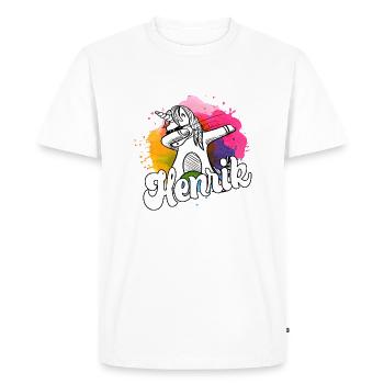 HENRIK - Beau nom de garçon avec une licorne cool - T-shirt Premium bio Homme - blanc - Devant - Nico (187cm)