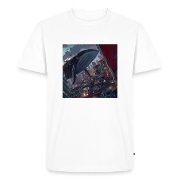 Baleine flottant dans la ville - T-shirt Premium bio Homme - blanc - Devant - Nico (187cm)