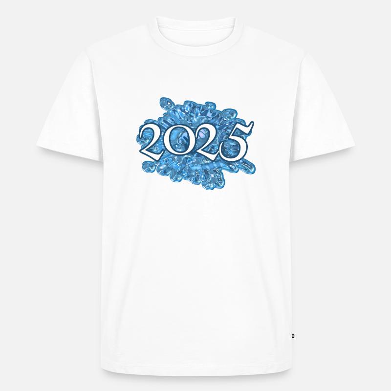 Wassertropfen 2025 - Männer Premium Bio T-Shirt - Weiß