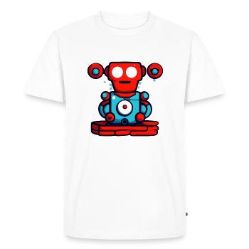 ClubberBot - Men's Premium Organic T-Shirt - white - Front - Nico (187cm)
