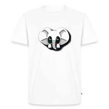 Petit éléphant Dessin animé Aventure mignonne 11 - T-shirt Premium bio Homme - blanc - Devant - Nico (187cm)