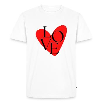 Heart - Men's Premium Organic T-Shirt - white - Front - Nico (187cm)