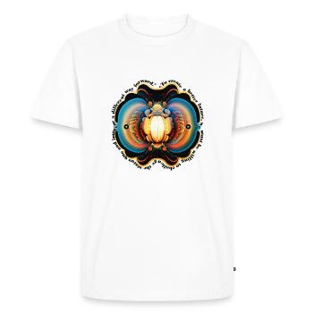 Autocollant Mandala - « Un avenir meilleur » - T-shirt Premium bio Homme - blanc - Devant - Nico (187cm)