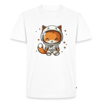 Kawaii mignon Happy Astronaut Fox - T-shirt Premium bio Homme - blanc - Devant - Nico (187cm)