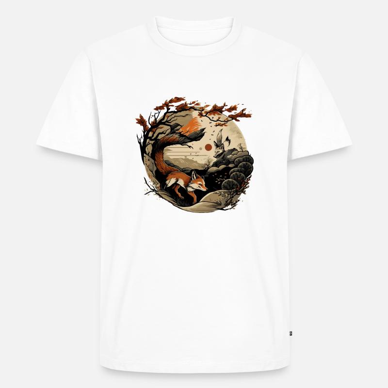 Fuchs 6 - Männer Premium Bio T-Shirt - Weiß