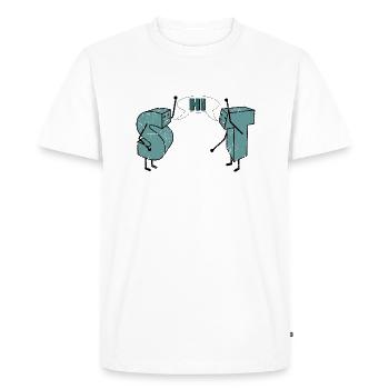 shit - S and T say HI to each other - Men's Premium Organic T-Shirt - white - Front - Nico (187cm)
