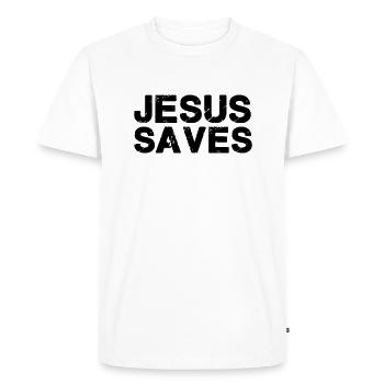 Jésus sauve - T-shirt Premium bio Homme - blanc - Devant - Nico (187cm)