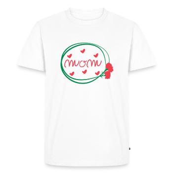 MOM LETTERING WITH CARNATIONS - Men's Premium Organic T-Shirt - white - Front - Nico (187cm)