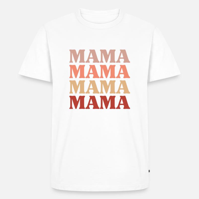 Mama mal vier - Männer Premium Bio T-Shirt - Weiß
