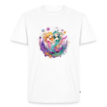 Les sirènes - T-shirt Premium bio Homme - blanc - Devant - Nico (187cm)