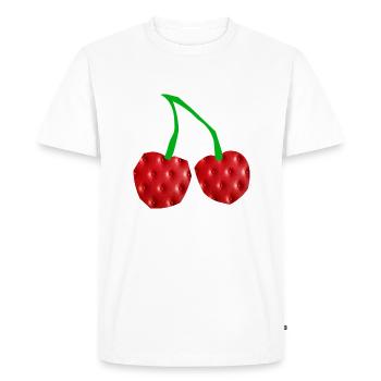 Red cherries - Men's Premium Organic T-Shirt - white - Front - Nico (187cm)