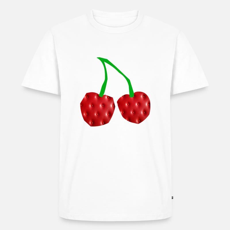 Rote Kirschen - Männer Premium Bio T-Shirt - Weiß