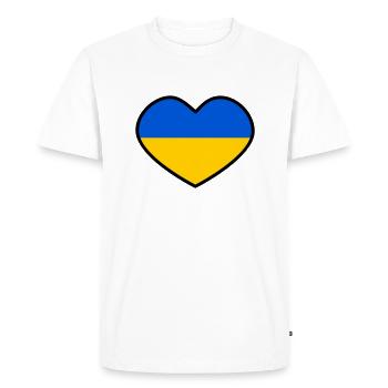 Ukraine Heart - Men's Premium Organic T-Shirt - white - Front - Nico (187cm)