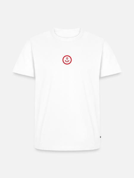 Usedom roter Anker - Männer Premium Bio T-Shirt - Weiß
