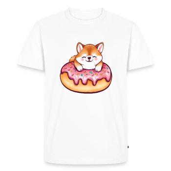 Le doux délice de beignets géant de Shiba Inu - T-shirt Premium bio Homme - blanc - Devant - Nico (187cm)