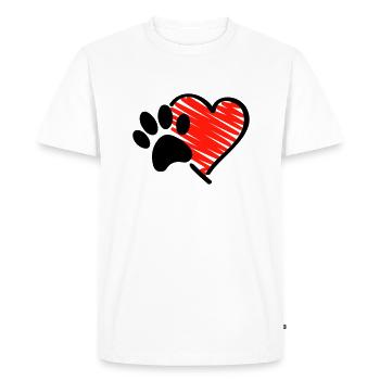 Cœur de patte - T-shirt Premium bio Homme - blanc - Devant - Nico (187cm)