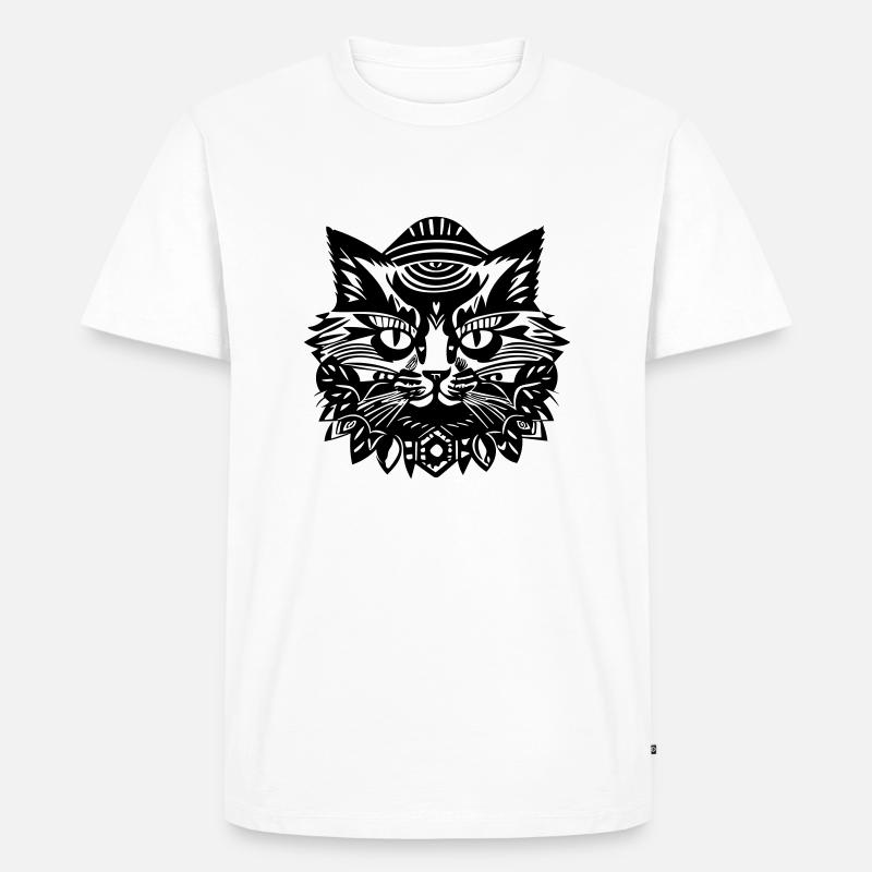 Katze - Männer Premium Bio T-Shirt - Weiß