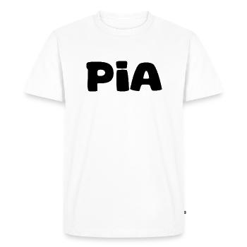 Nom - Pia - T-shirt Premium bio Homme - blanc - Devant - Nico (187cm)