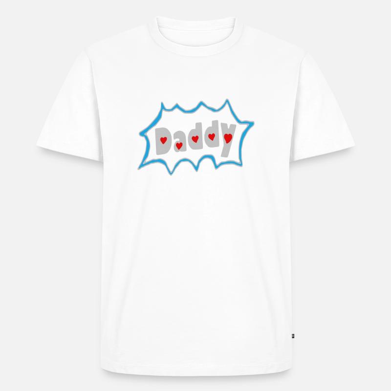 HerzDaddy - Männer Premium Bio T-Shirt - Weiß