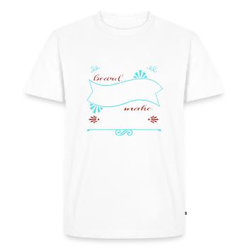 Geek Chubby Chaser Longueur de la barbe - T-shirt Premium bio Homme - blanc - Devant - Nico (187cm)