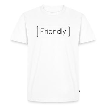 Techno minimaliste conviviale Feel Good - T-shirt Premium bio Homme - blanc - Devant - Nico (187cm)