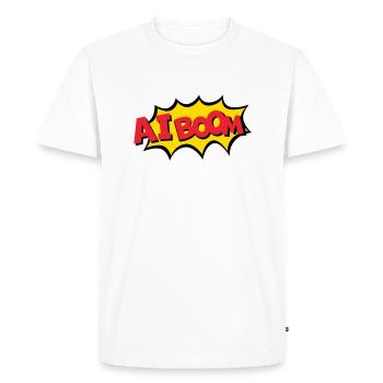 AI Boom - Men's Premium Organic T-Shirt - white - Front - Nico (187cm)