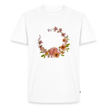 Couronne florale asymétrique - T-shirt Premium bio Homme - blanc - Devant - Nico (187cm)