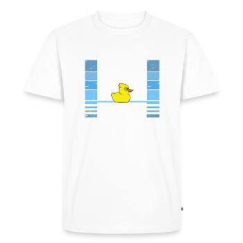 Drôle Je ne donne pas un canard Rubber Ducks Sarcasme - T-shirt Premium bio Homme - blanc - Devant - Nico (187cm)