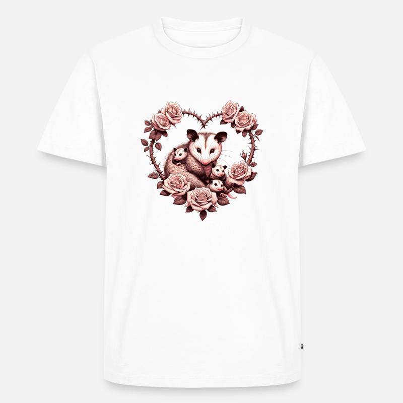 Opossum-Mama - Männer Premium Bio T-Shirt - Weiß