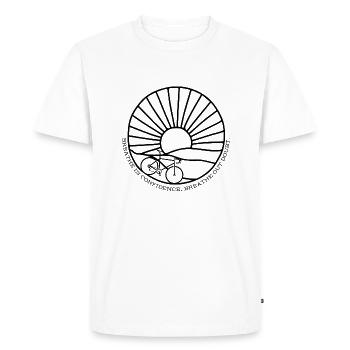 Gravel, Mountain Bike, Passion, Cycling - Men's Premium Organic T-Shirt - white - Front - Nico (187cm)