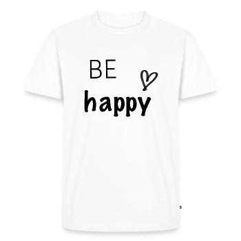 Sois heureux - T-shirt Premium bio Homme - blanc - Devant - Nico (187cm)