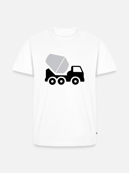 bauarbeit bagger fahrzeug - Männer Premium Bio T-Shirt - Weiß