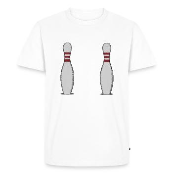 Bowling amusant, Split arrive pour le bowling - T-shirt Premium bio Homme - blanc - Devant - Nico (187cm)