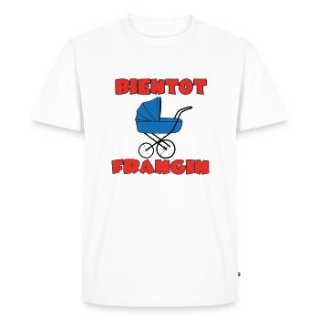 SOON BROTHER - Men's Premium Organic T-Shirt - white - Front - Nico (187cm)