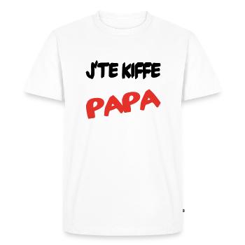 J'te kiffe PAPA - T-shirt Premium bio Homme - blanc - Devant - Nico (187cm)