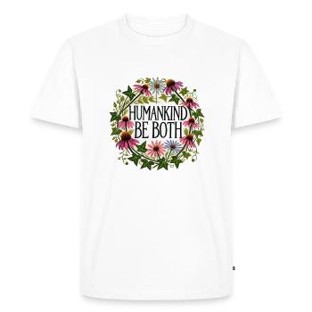L’humanité soit les deux - T-shirt Premium bio Homme - blanc - Devant - Nico (187cm)