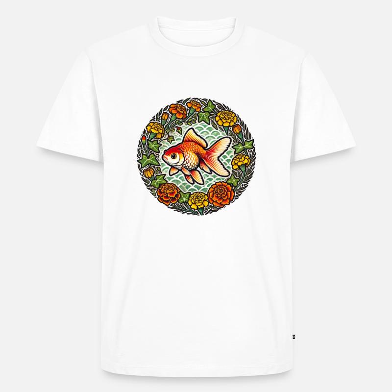 Ausgefallener Oranda-Goldfisch - Männer Premium Bio T-Shirt - Weiß