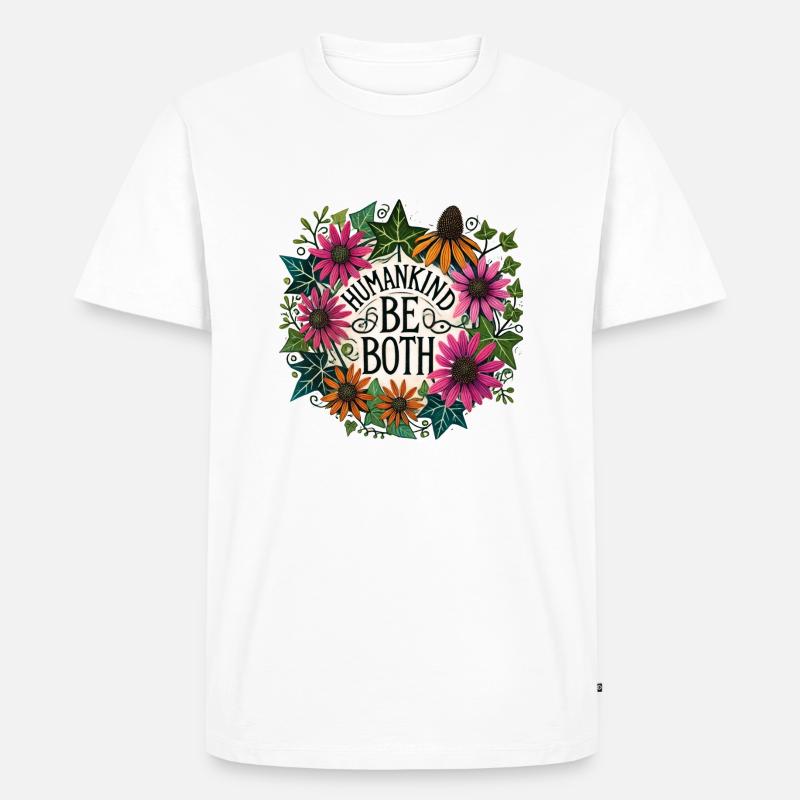 Mensch: Sei beides - Männer Premium Bio T-Shirt - Weiß