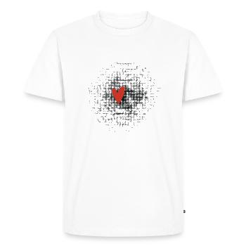 cœur - T-shirt Premium bio Homme - blanc - Devant - Nico (187cm)