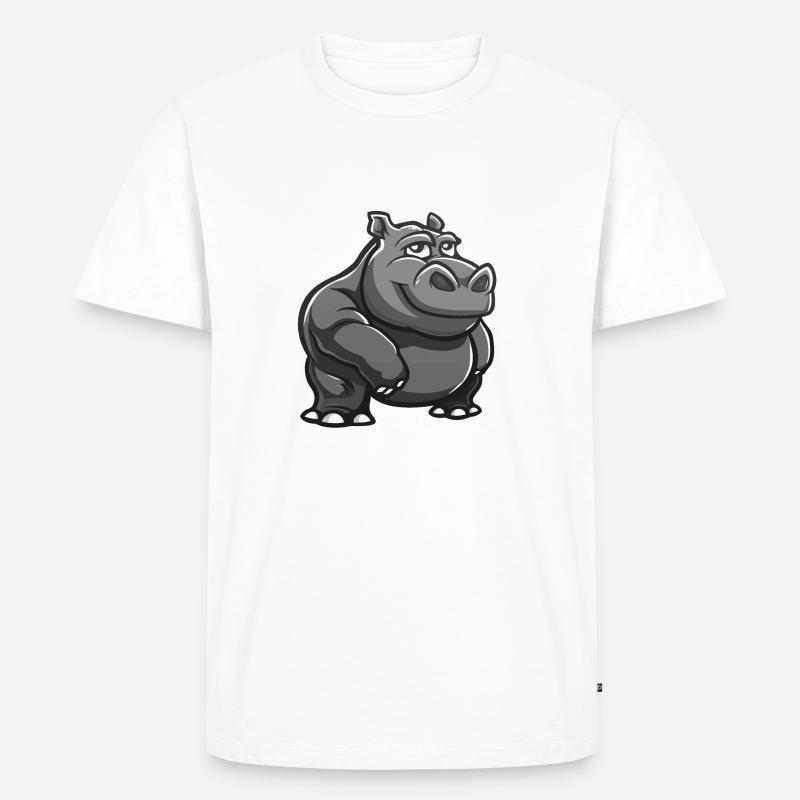 nilpferd - Männer Premium Bio T-Shirt - Weiß