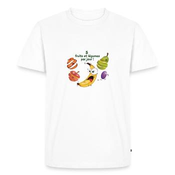 S.O.S Banana - Men's Premium Organic T-Shirt - white - Front - Nico (187cm)