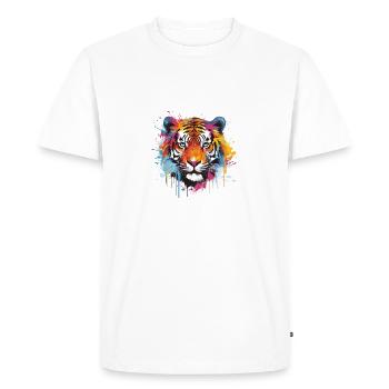 Tigre Animal Faune - T-shirt Premium bio Homme - blanc - Devant - Nico (187cm)