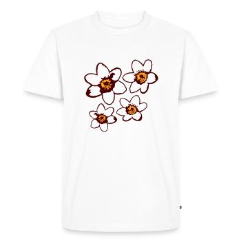 4 Marguerites Blanches Fleurs Printemps Été Fleurs - T-shirt Premium bio Homme - blanc - Devant - Nico (187cm)