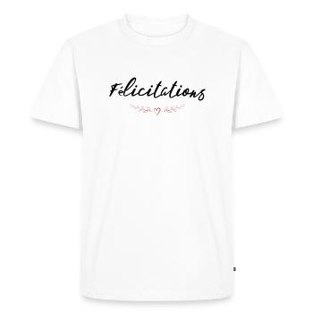 WELL DONE. CONGRATULATIONS. BIRTH. ANNIVERSARY. FERRY - Men's Premium Organic T-Shirt - white - Front - Nico (187cm)