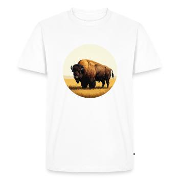 Bison in the prairie - Men's Premium Organic T-Shirt - white - Front - Nico (187cm)