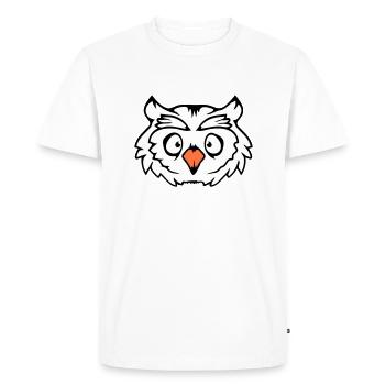 hibou oiseau aigle hibou hibou nuit oiseau effraie des granges chouette bande dessinée - T-shirt Premium bio Homme - blanc - Devant - Nico (187cm)